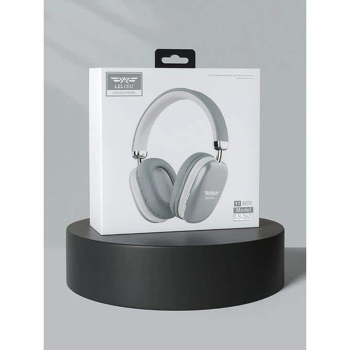 LELISU LS-262 Wireless On-Ear Headphones, Bluetooth, Microphone, Stereo Sound - Silver