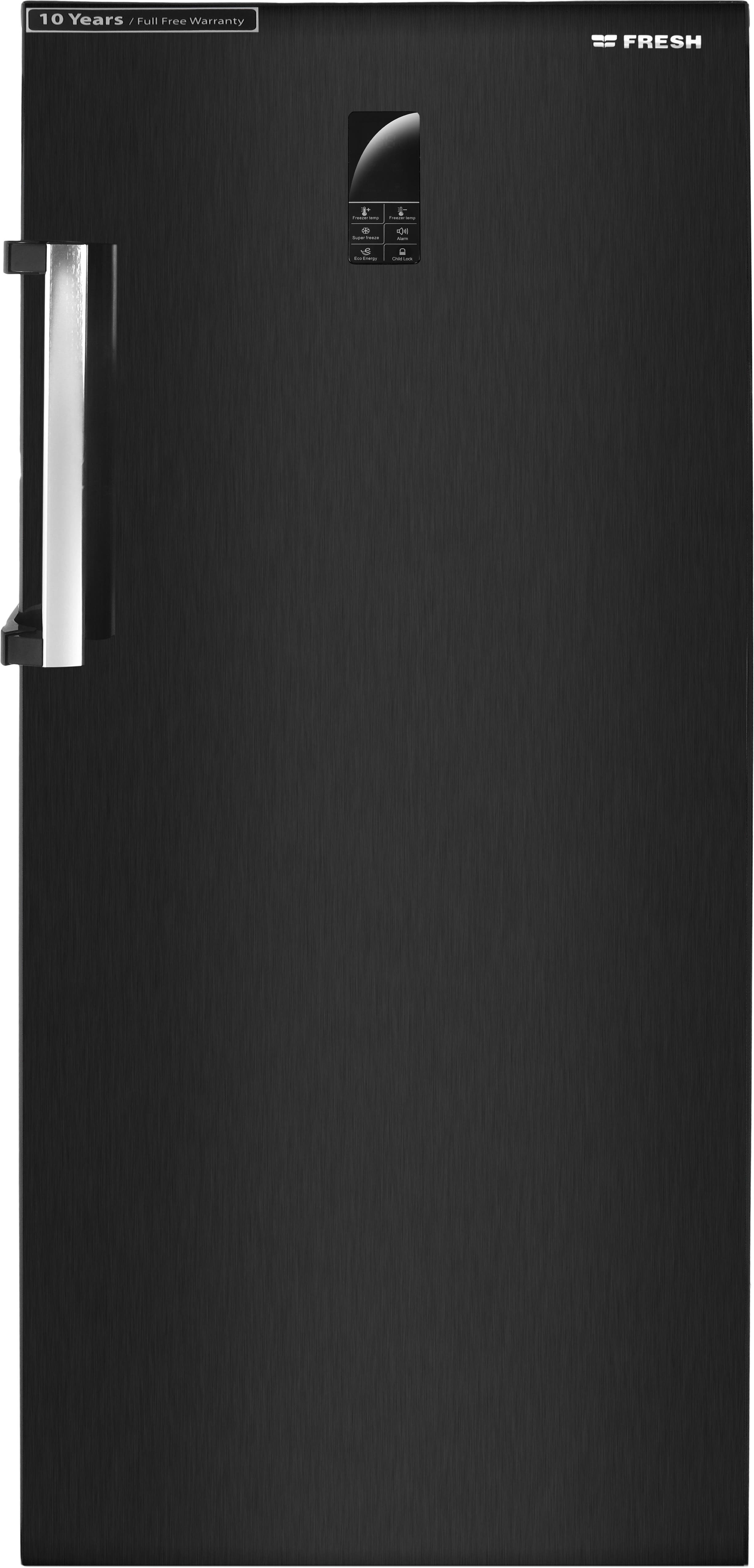 Fresh FNU-MT271B Vertical No Frost Deep Freezer, 5 Drawers, 1 Shelf, 200 Liters, Digital Screen - Black