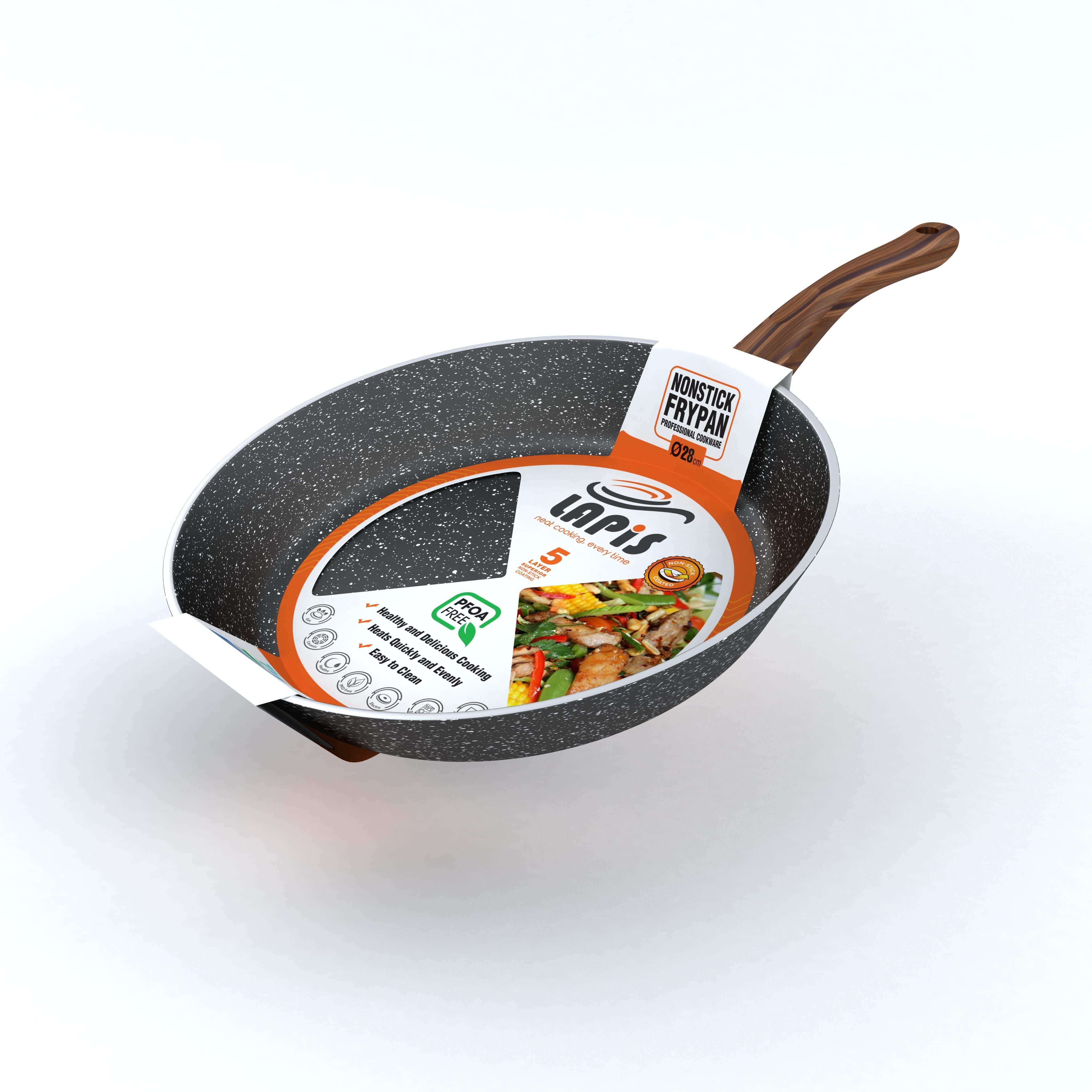 Lapis Geranite Frying Pan, 28 cm - Black
