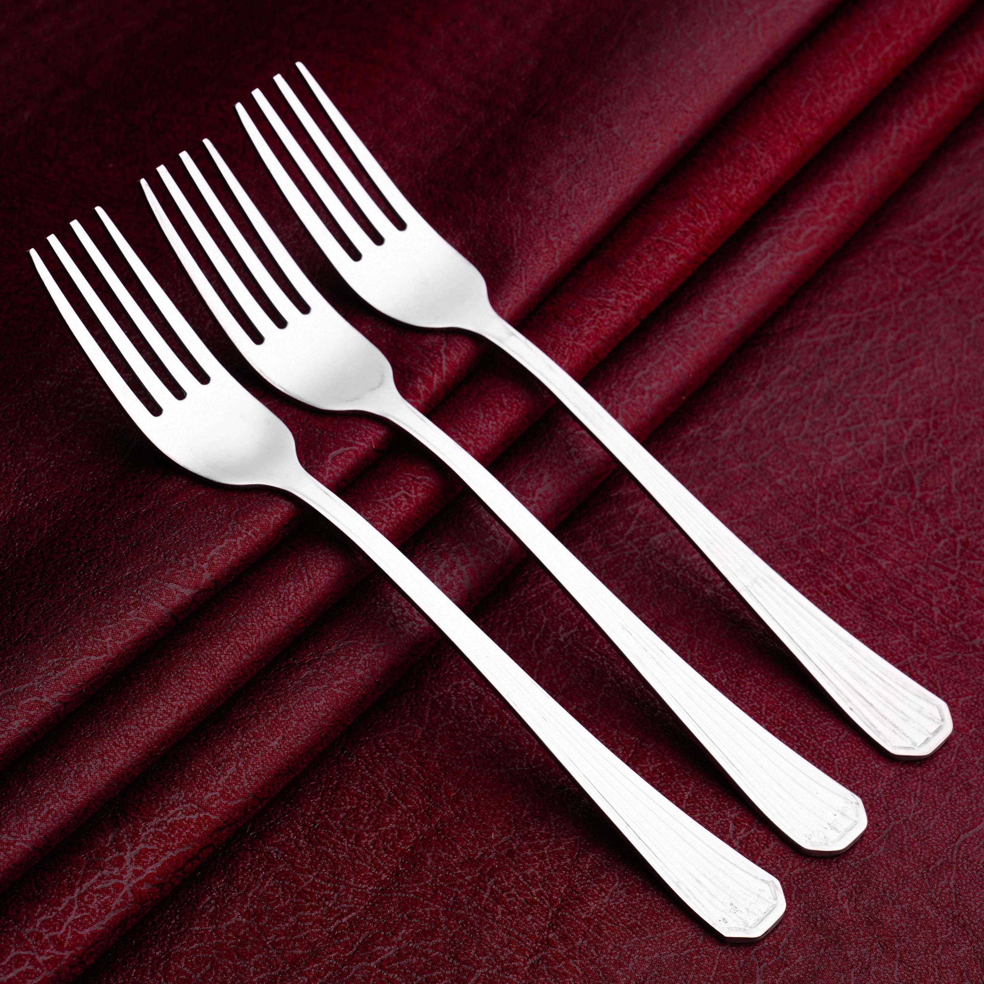 Nouval Lines Forks Set, 3 Pieces - Silver