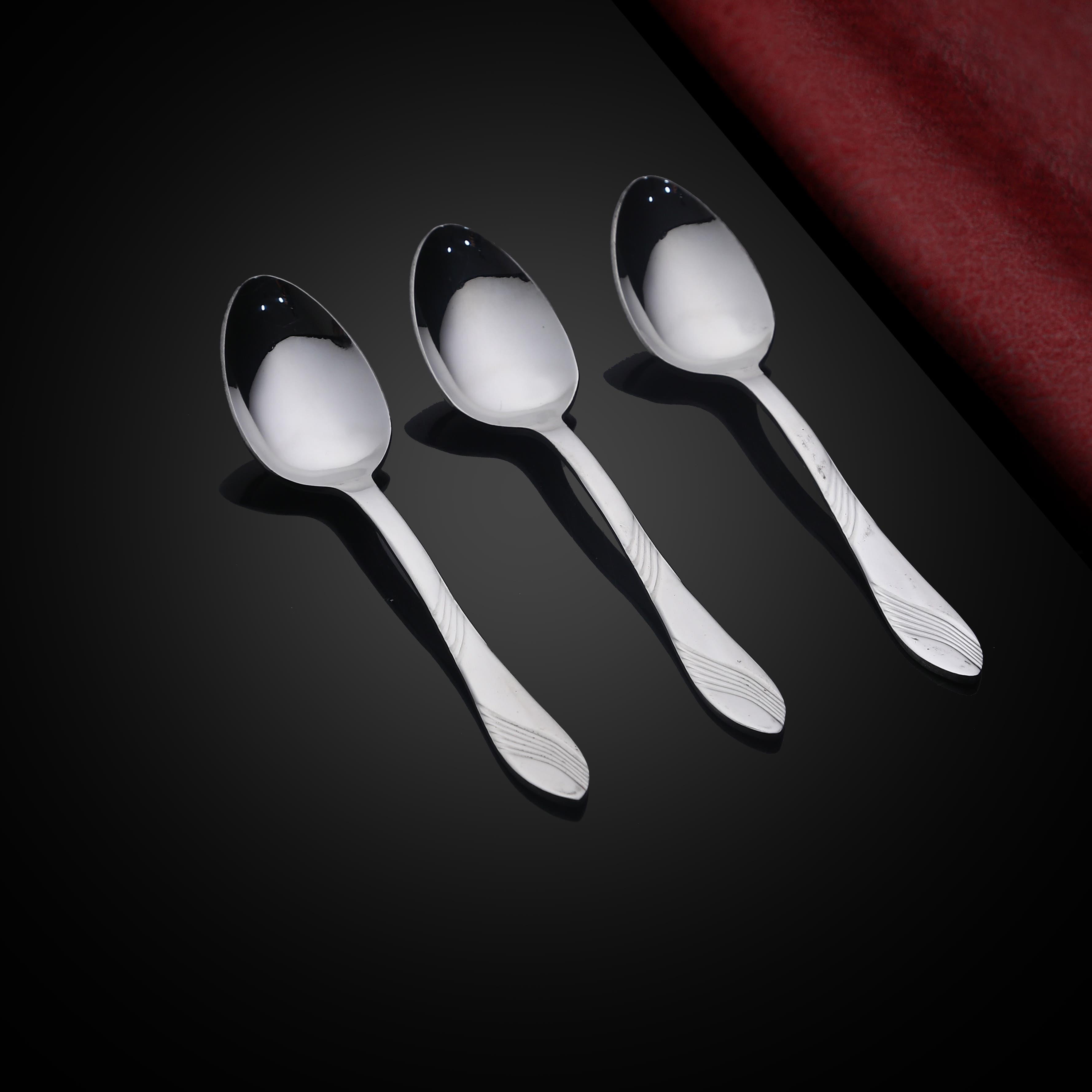 Alex Metal Spoons Set, 3 Pieces - Silver