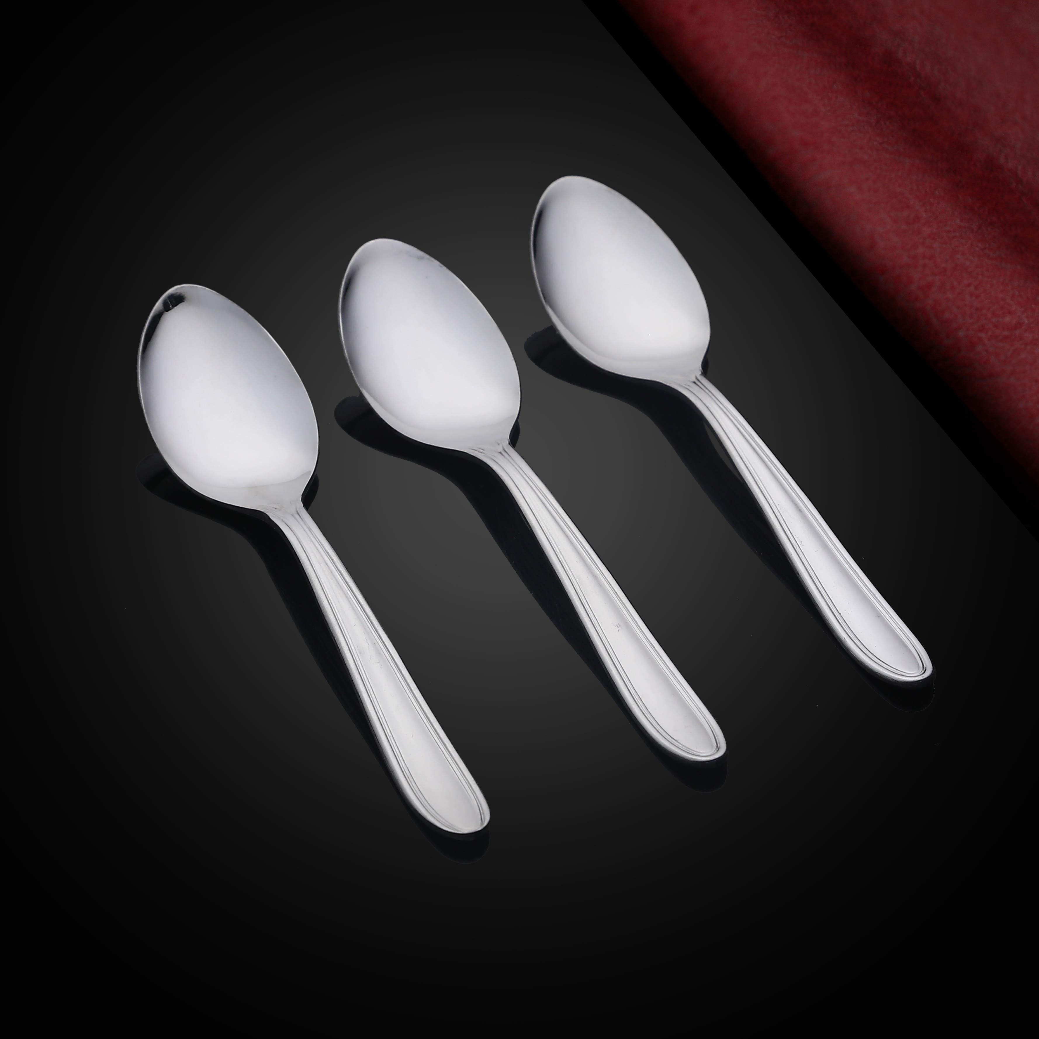 Alex Metal Spoons Set, 3 Pieces - Silver