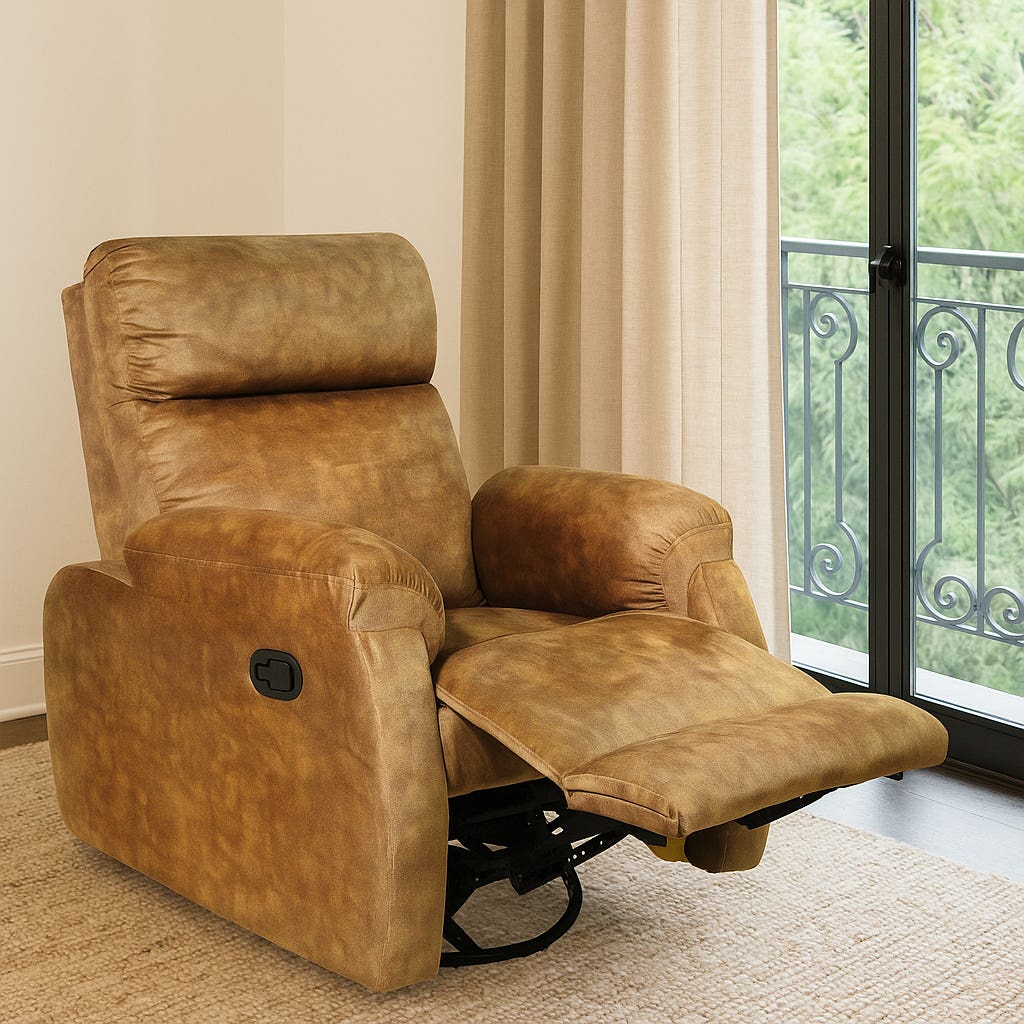 Aldora Nemo Lazy Boy Recliner, 2 Arms, 360 Degree Rotation, 88×80×110 cm - Brown