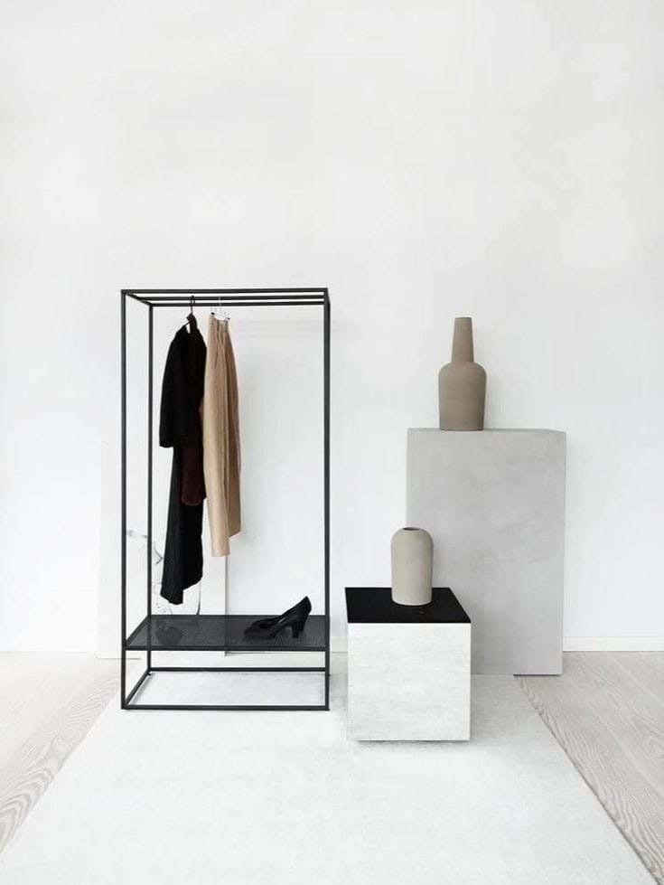Metal clothes rack, 80x150x35 cm - Black