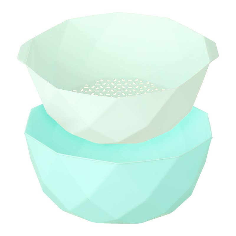 Lyth Plast Vegetable Washing Kit, 2 Pieces, 28 cm - Turquoise