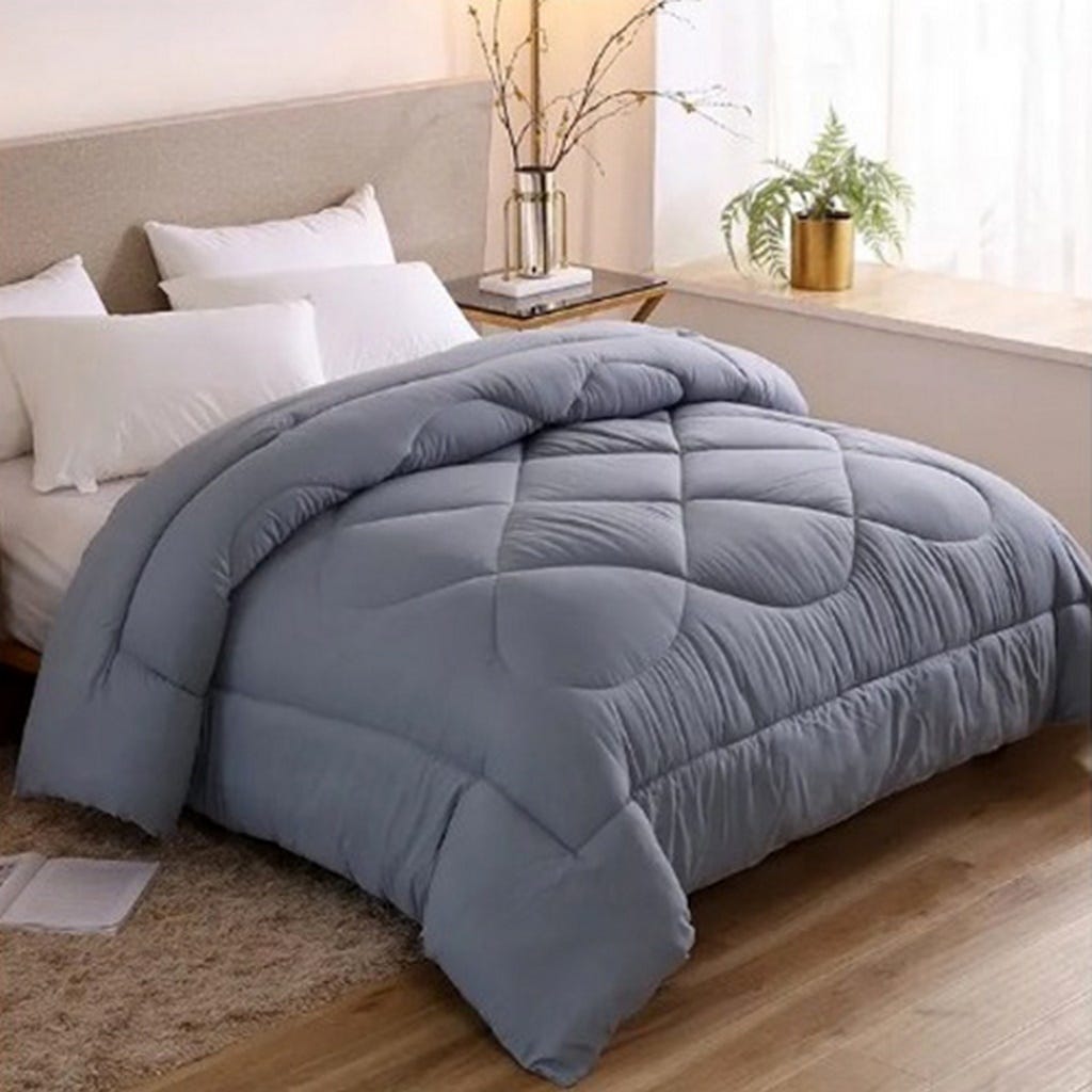 Line Sleep Fiber Quilt, 220x180 cm - Grey