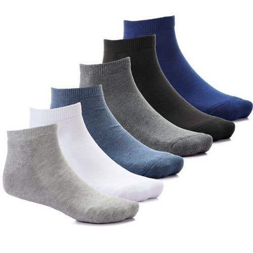 Men's Cotton Socks Set, 6 Pieces, One Size - Multicolor