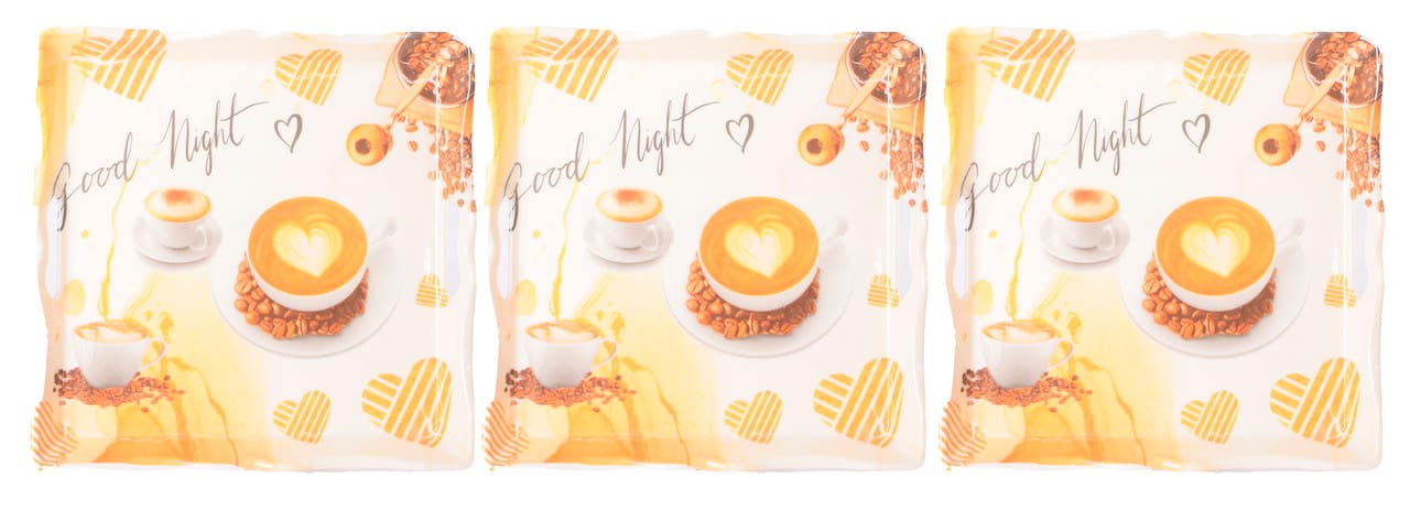Melamine Square Tray Set, 3 Pieces - Multicolor