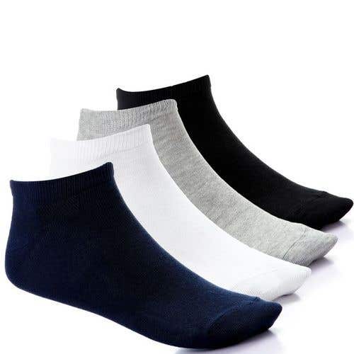 Unisex Cotton Socks Set, 4 Pieces, One Size - Multicolor