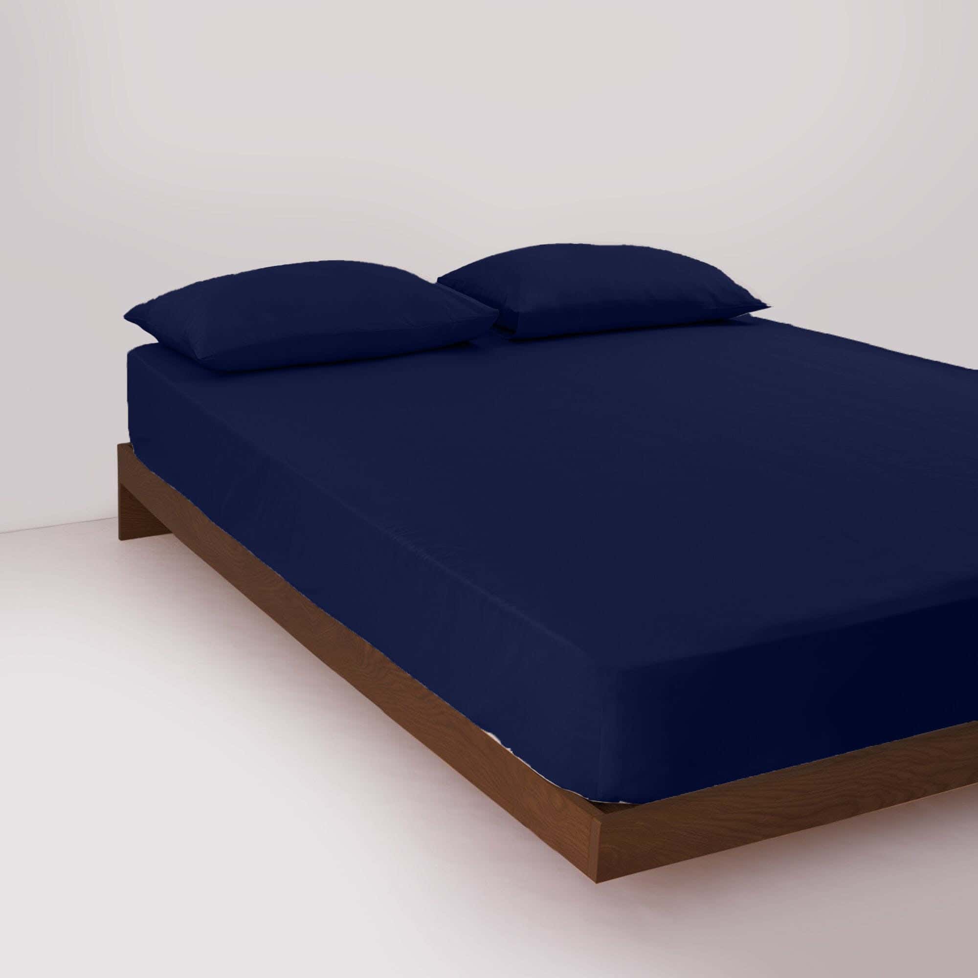Bednhome Cotton Bed Sheet Set, 200×100 Cm - Navy