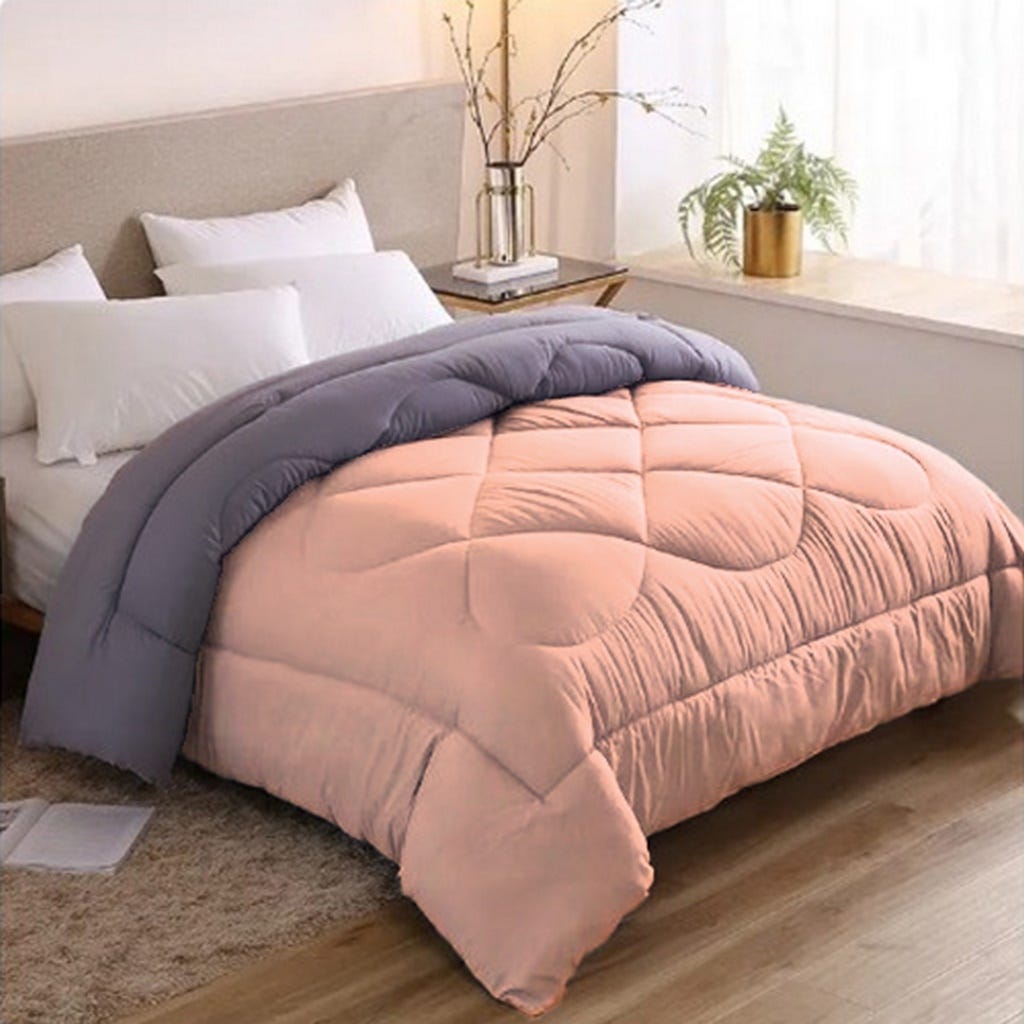 Line Sleep Fiber Double Face Quilt, 220x180 cm - Simone Grey