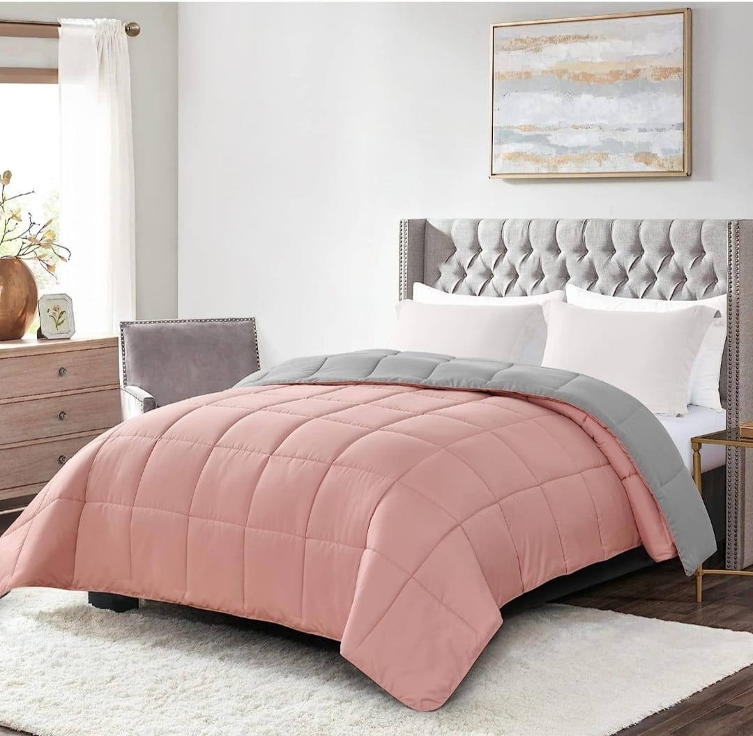 Line Sleep Fiber Double Face Quilt, 220x180 cm - Simone Grey