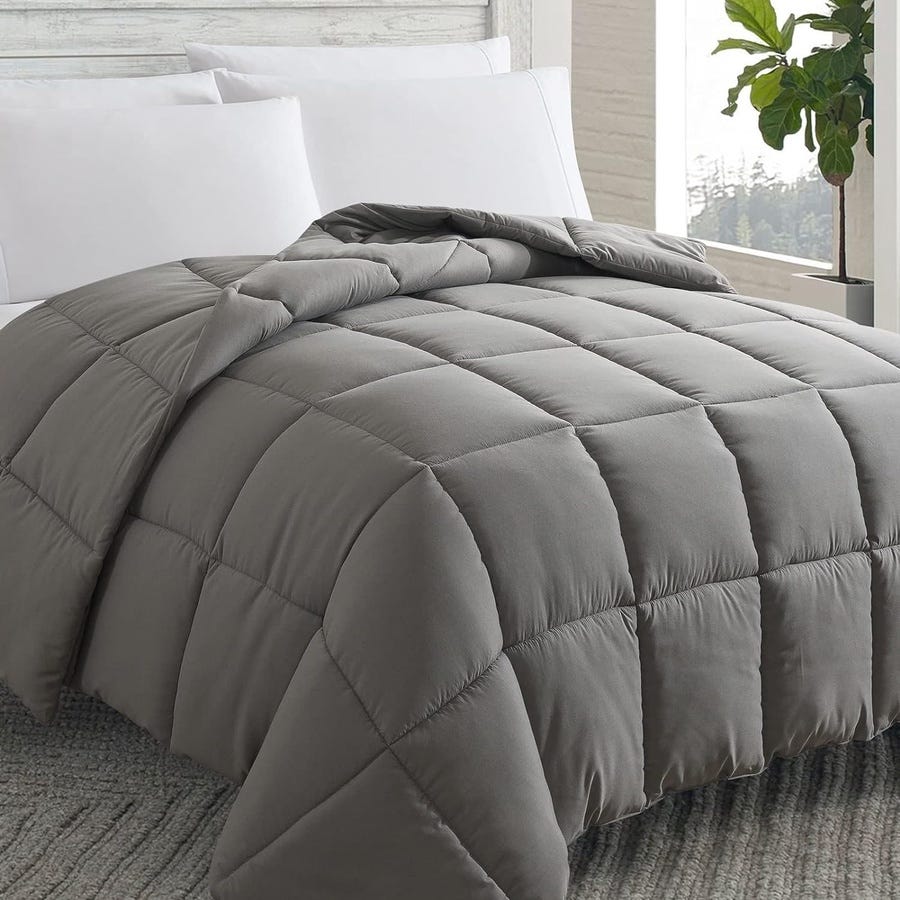 Line Sleep Fiber Quilt, 220x180 cm - Grey