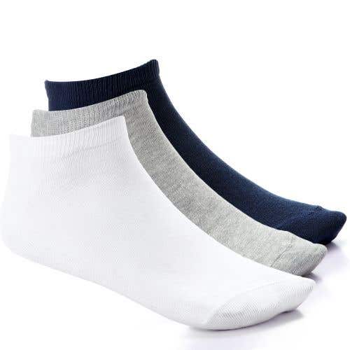 Men's 3-Piece Cotton Sock Set, Solid - Multicolor