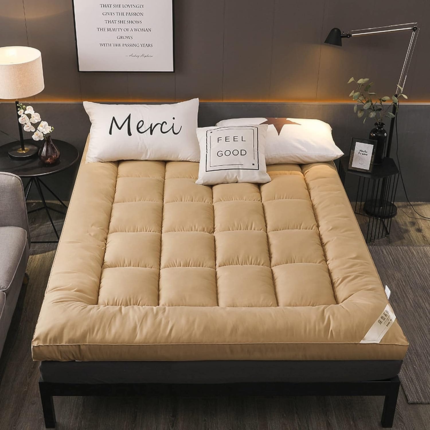 Line Sleep Fiber Mattress Topper, 200x160 cm - Beige