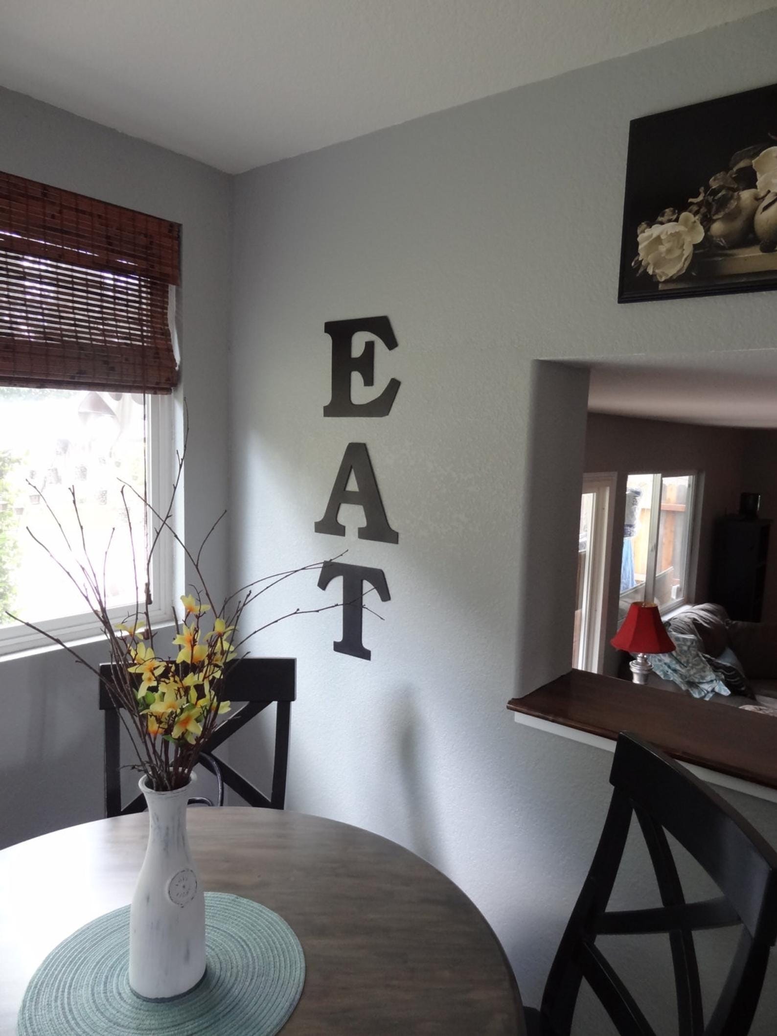 MDF Eat Sign Kitchen Wall Sign Art, 80X80X0.5 Cm - Black