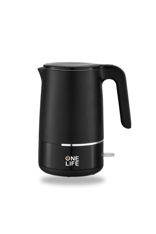 One Life EKM80BK Kettle, Double Wall Design, 1.7L, 2200W - Black