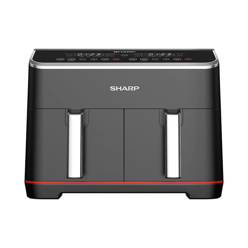 Sharp KF-DF80RT-EK2 1800W, 8L Digital Air Fryer with Dual Cooking - Silver