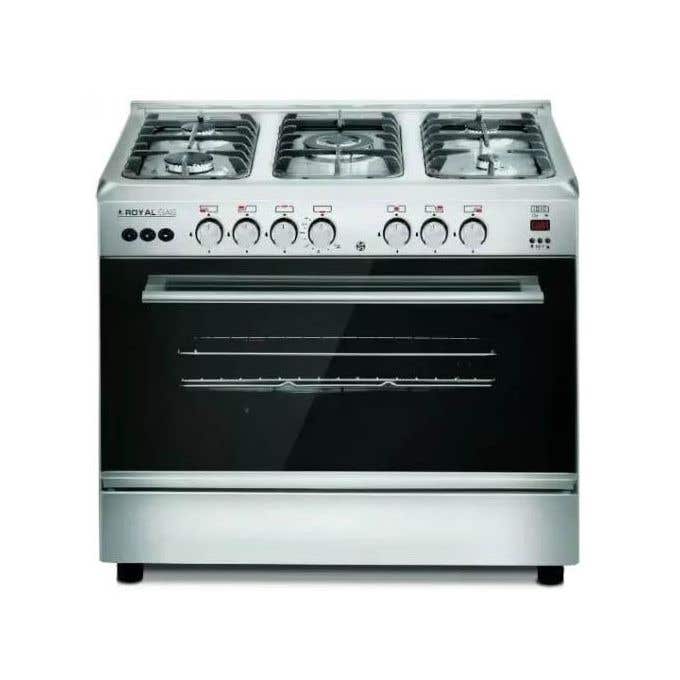 Royal Gas CR90C-SS-DFSV (2010255) Gas Cooker, 5 Burners, 90x60 cm, Digital, Oven Fan - Silver