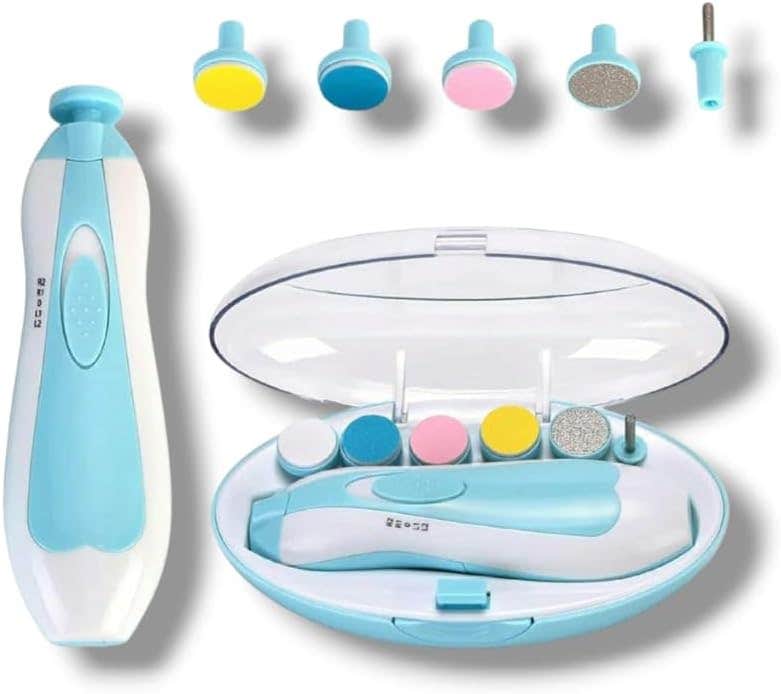 Kids Nail Care Kit, 6 Interchangeable Heads - White Blue