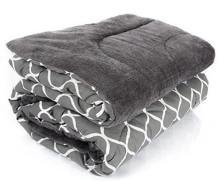 Double Face Linen Sleep Winter Quilt, Microfiber, 220x235 cm - Grey
