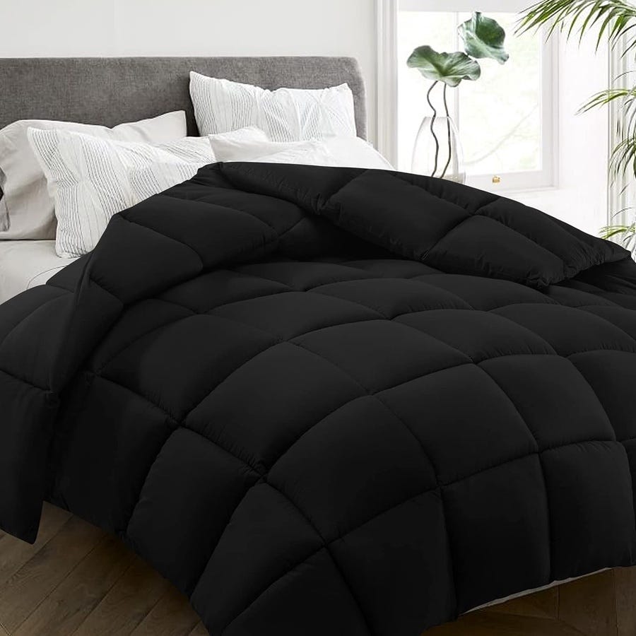 Line Sleep Fiber Quilt, 220x180 cm - Black