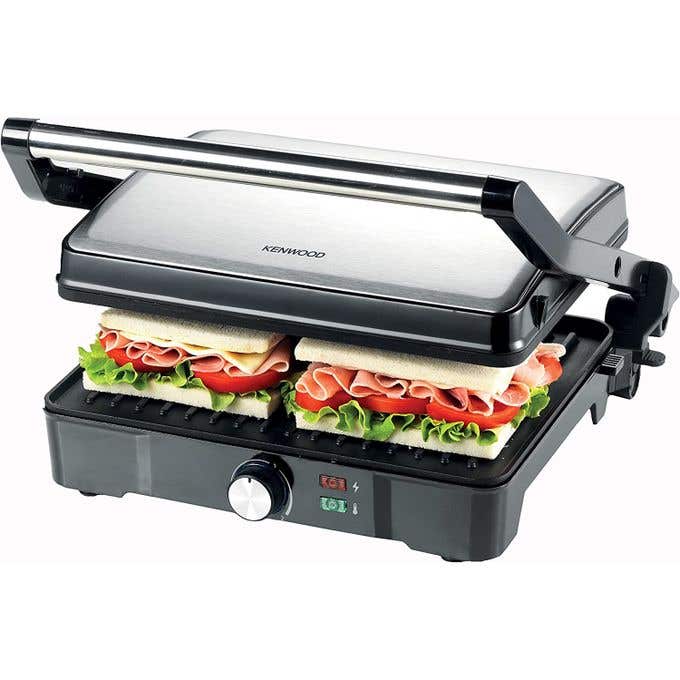 Kenwood HGM31.000SI Healthy Grill, 2000 Watt Aluminum Coated Layers - Black Silver