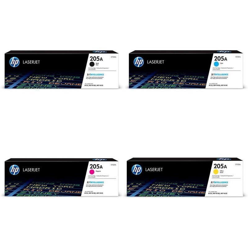 HP 205A Printer Ink Cartridge Set, Compatible with M180, M181, 4 Colors