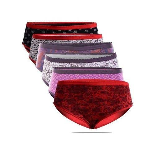 Women's Cotton Underwear Set, 6 Pieces - Multicolor