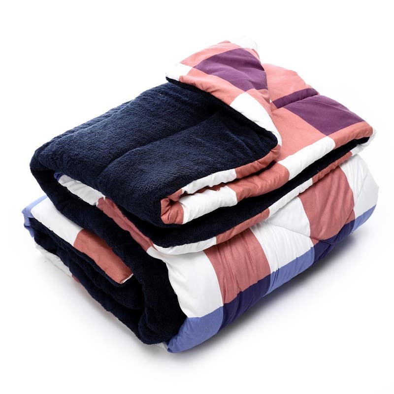 Double Face Linen Sleep Winter Quilt, Microfiber, 220x235 cm - Multicolor