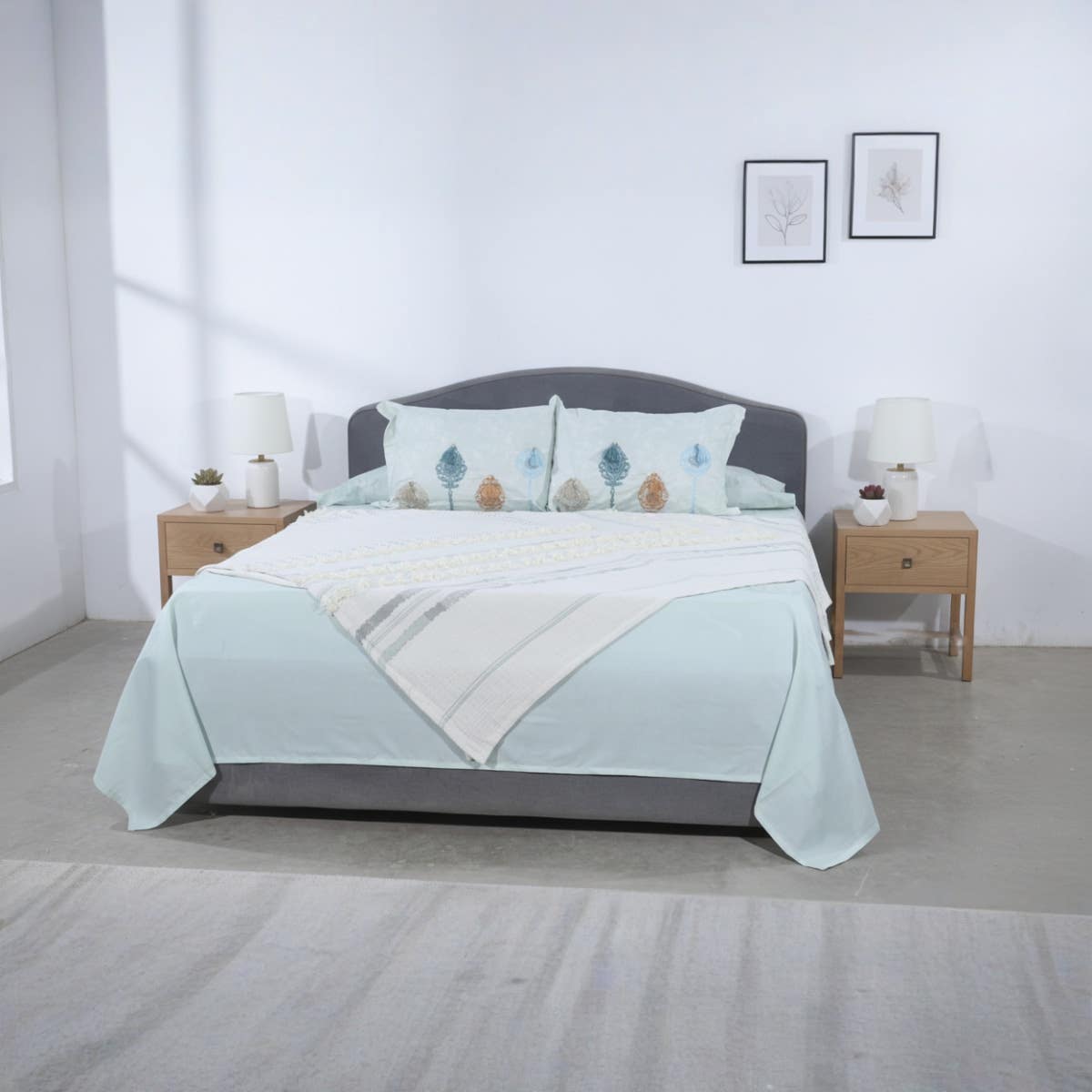 Greena Printed Cotton Comforter Set, 5 Pieces, 5500 Gm - Turquoise