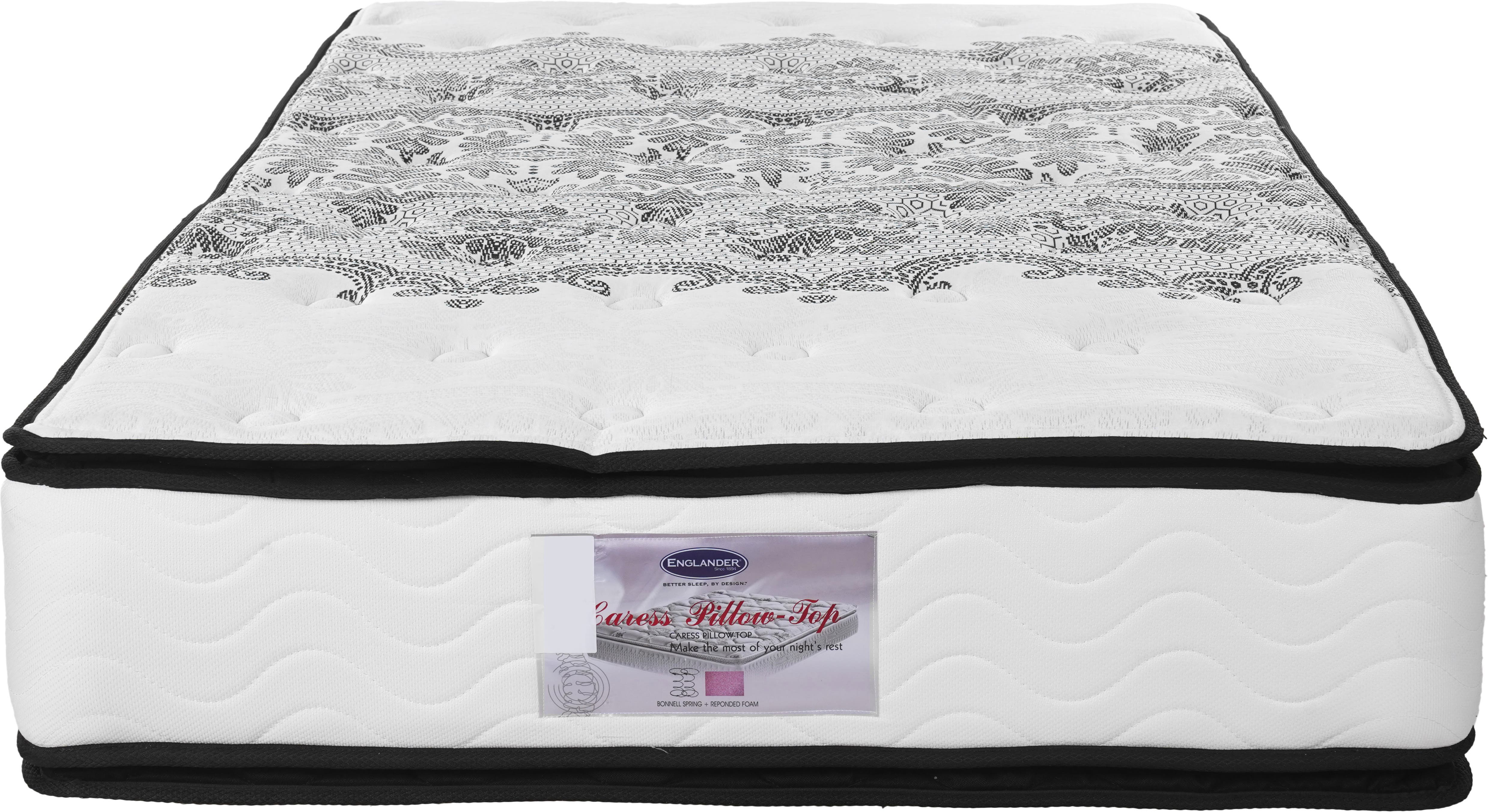 Englander Double Net Cars Pillowtop Bed Mattress, Connected Springs, 160×195 cm, 29 cm Height - White Black