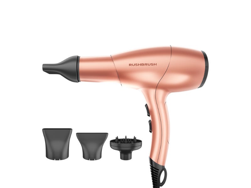 Rush Brush D3 Ultra Hair Dryer, 2400 Watt- Rose Gold