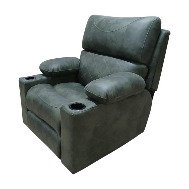 Lazy Boy Recliner Chair, 85x100x90 cm, Beech + MDF - Olive