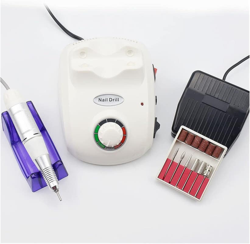 Electric Nail File Set, Manicure and Pedicure, 35000 RPM - Multicolor
