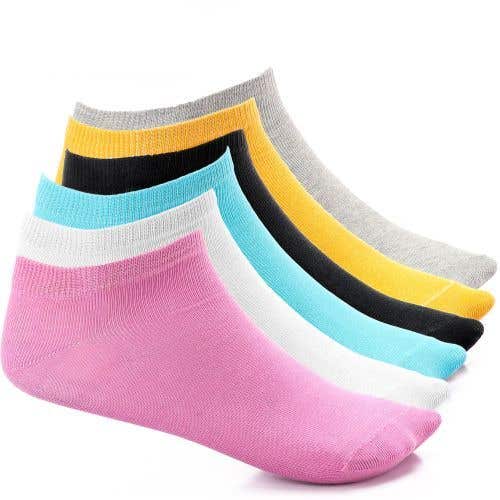 Women's Cotton Socks Set, 6 Pieces, One Size - Multicolor