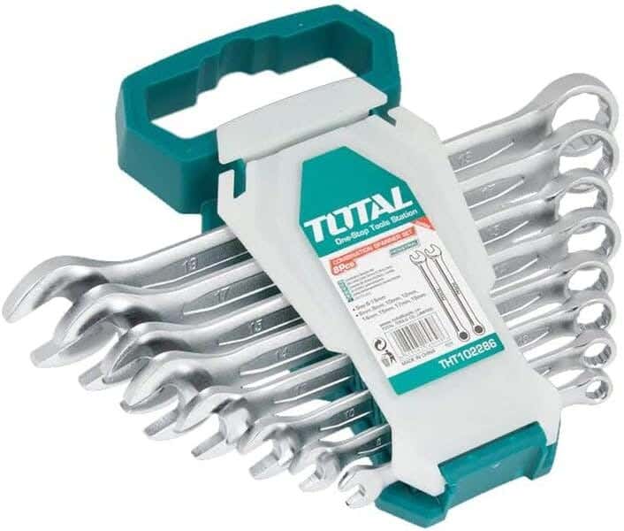 Total THT102286 Combination Spanner, 8 pieces - Silver