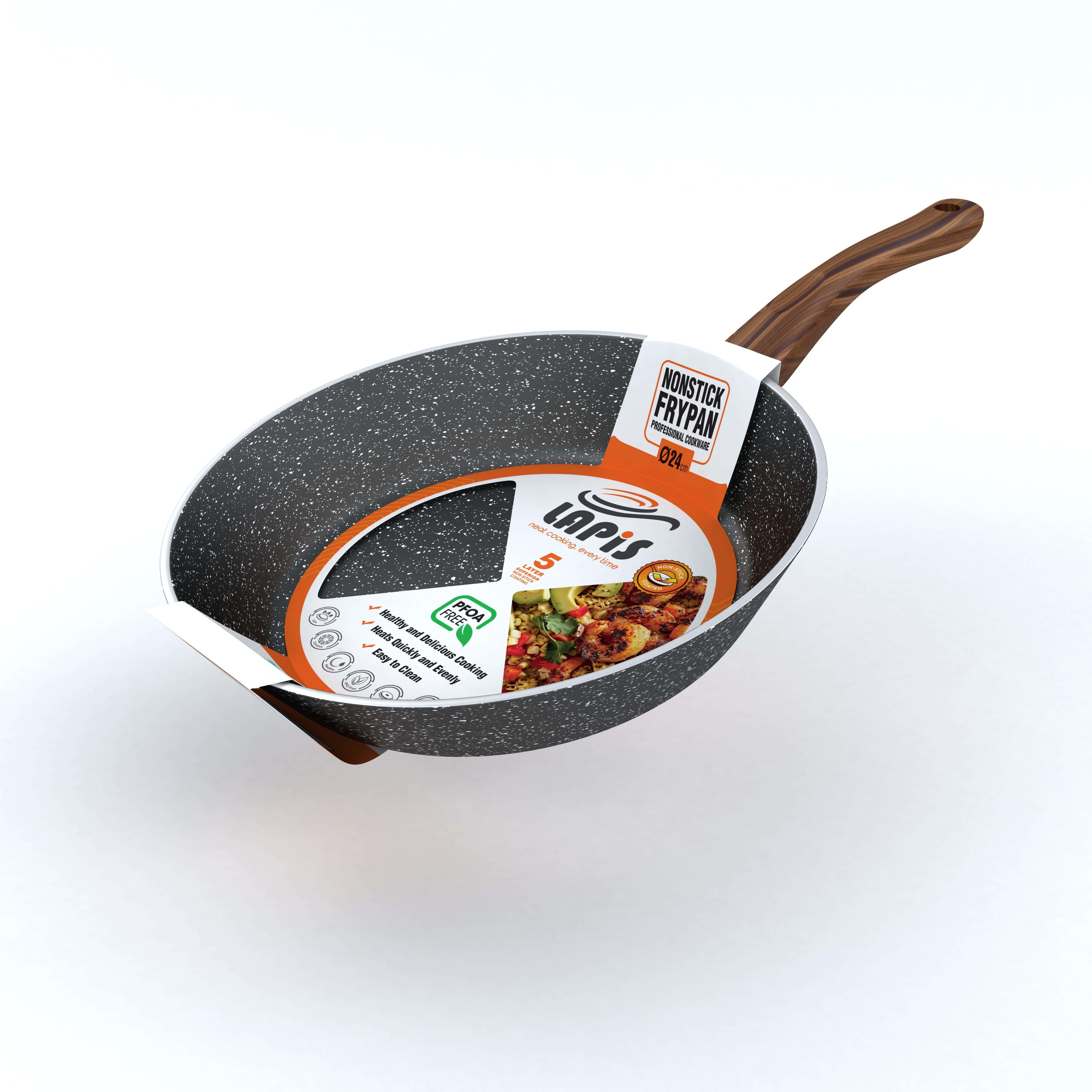 Lapis Geranite Frying Pan, 24 cm - Black
