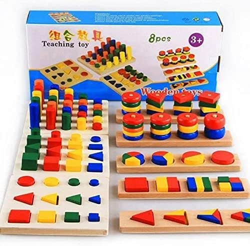 Montessori Teaching Toy Bag, 8 Pieces, Plastic, 3-7 Years - Multicolor
