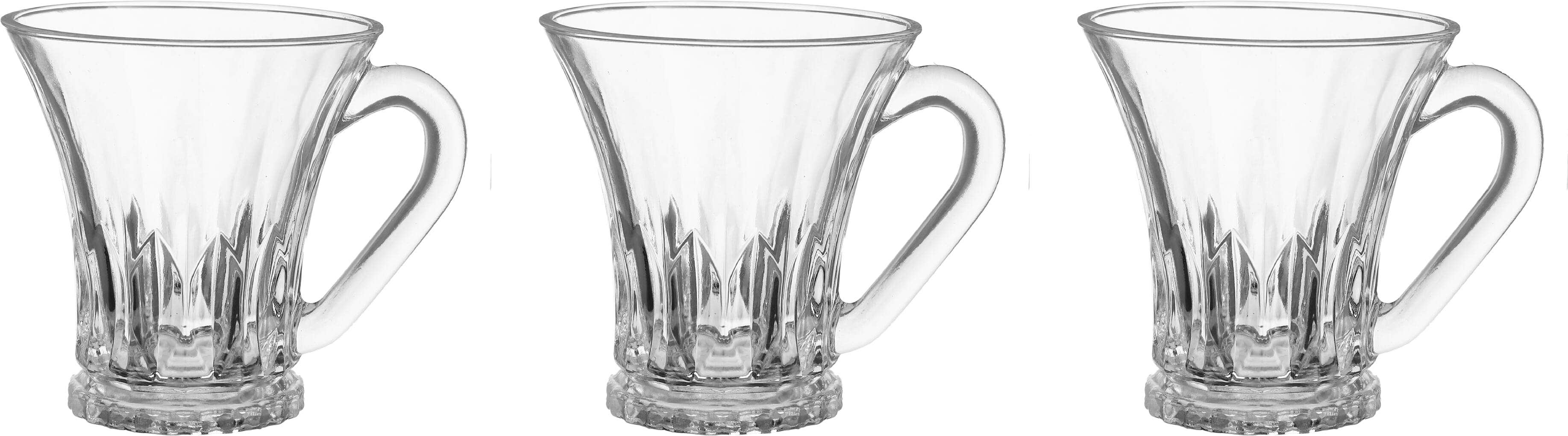 Galaxy Glass Glass Mug Set, 3 Pieces, 210 ml - Clear