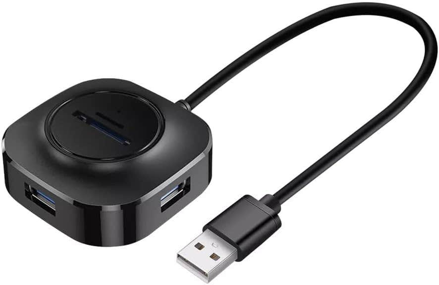 Coteetci 83009 Card Reader and USB Hub, 5 Ports, Com.with Laptops & PC - Black