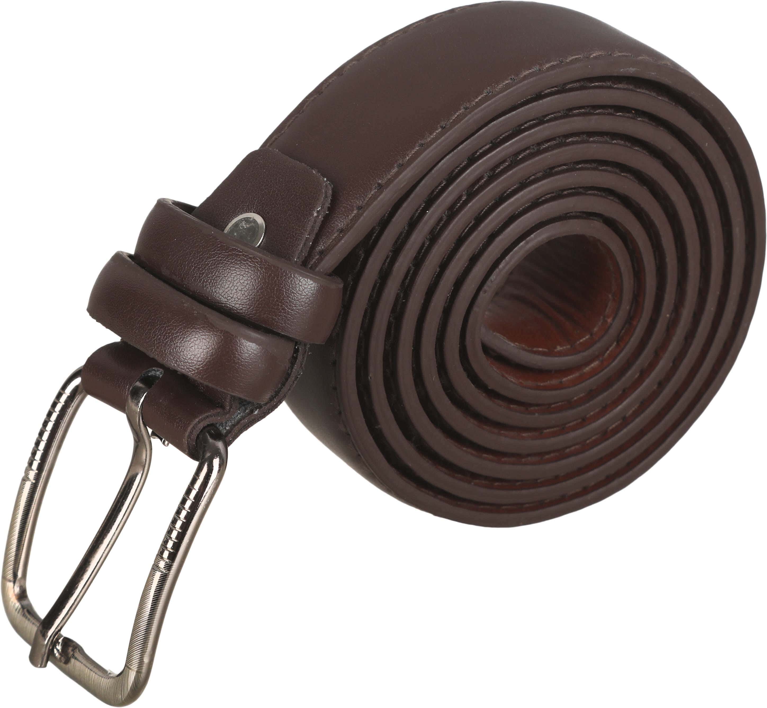 حزام جلد للرجال، 130×3.5 سم - بني داكن