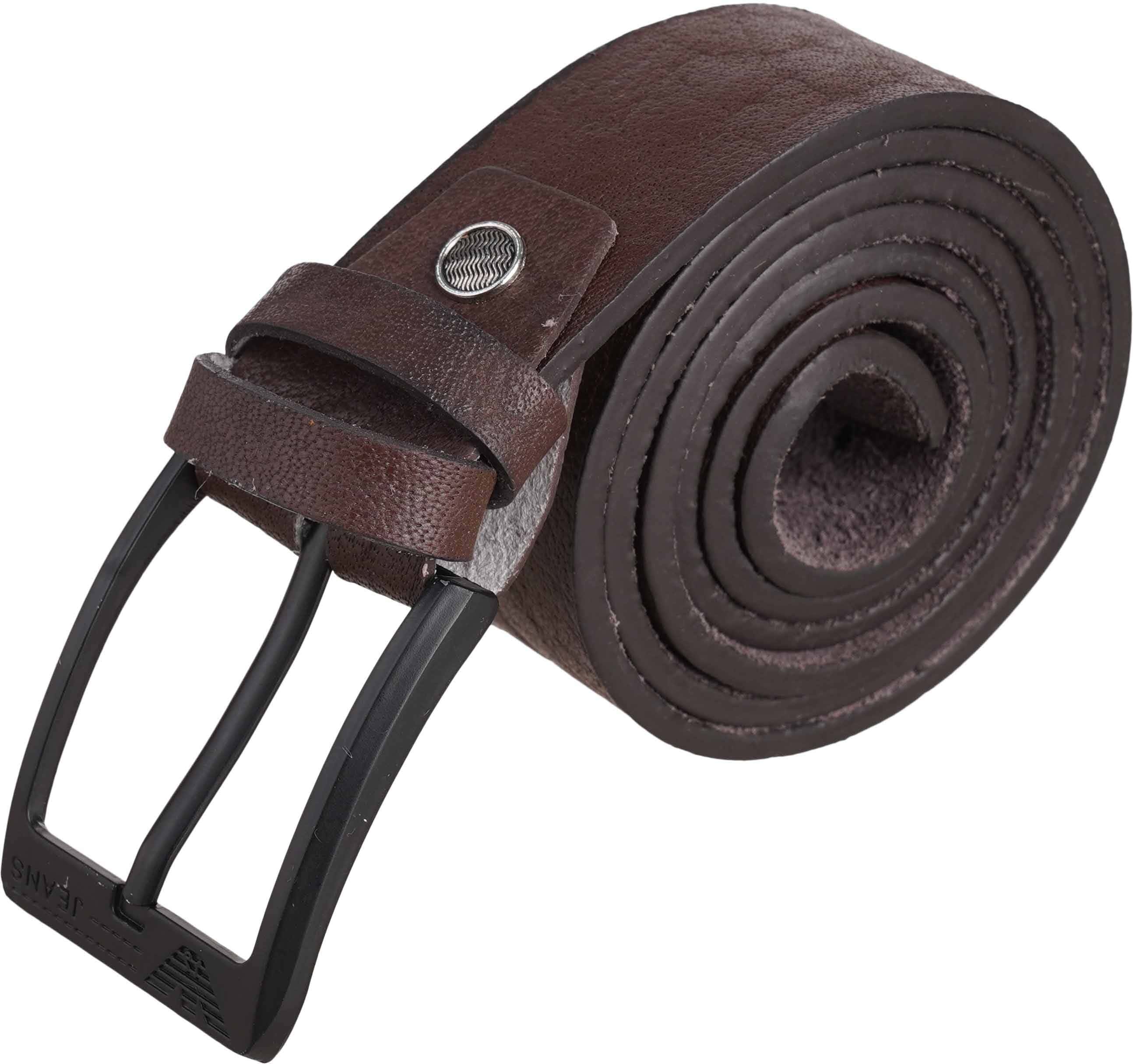 Genuine Leather Belt For Men, 115×4 cm - Dark Brown