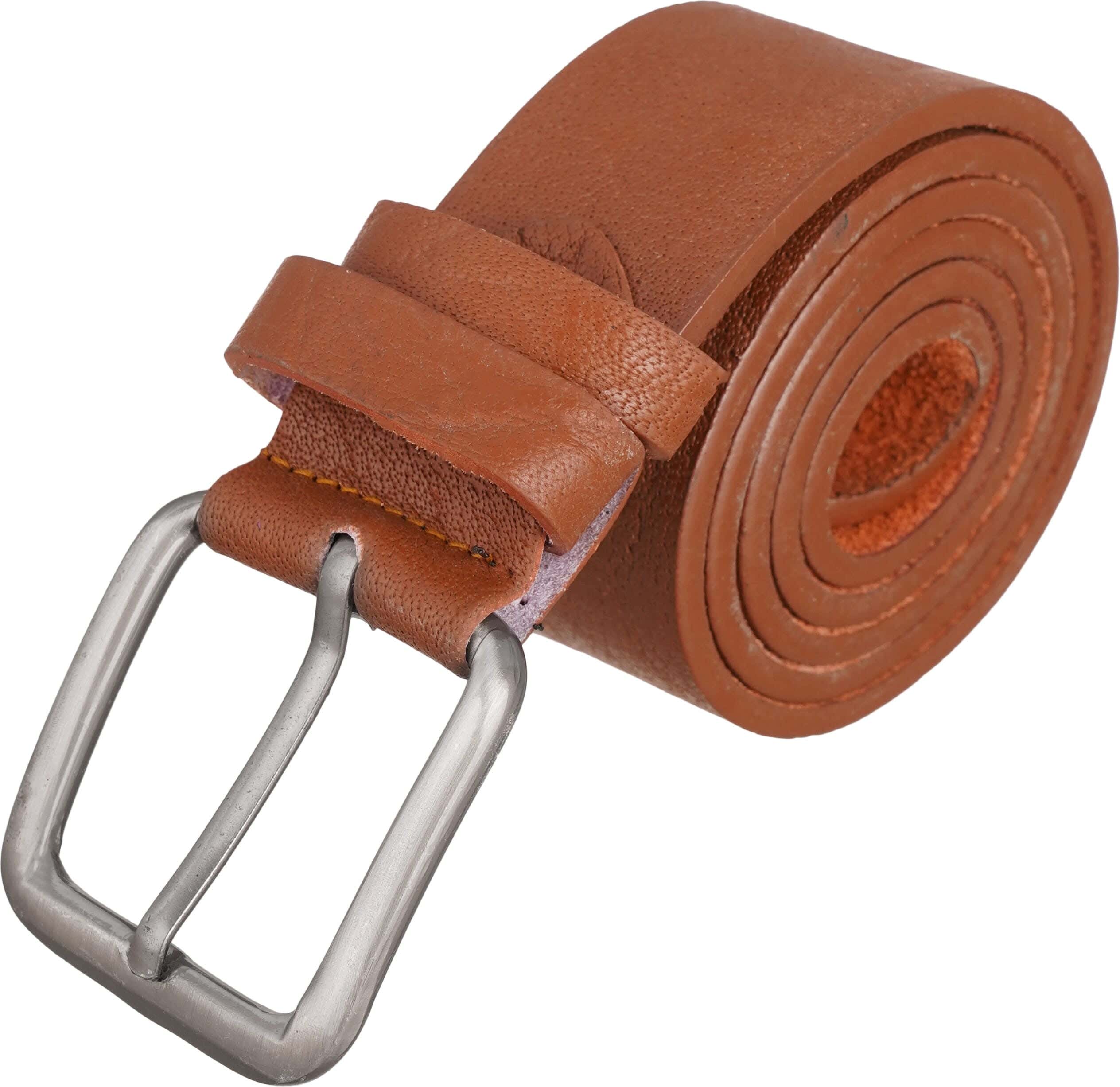 Genuine Leather Belt For Men, 142×4 Cm - Havana