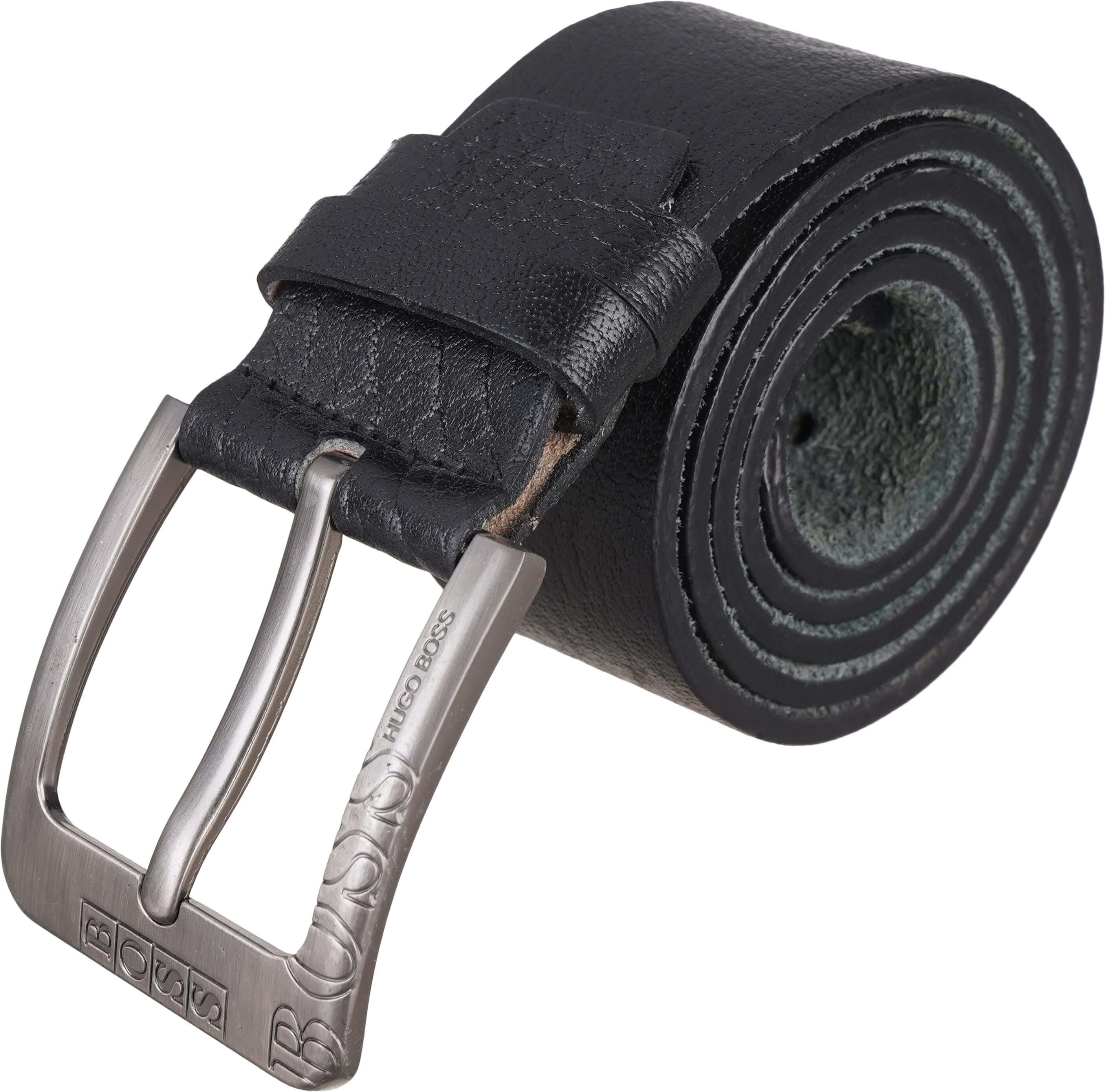 Genuine Leather Belt For Men, 123×4.5 Cm - Black