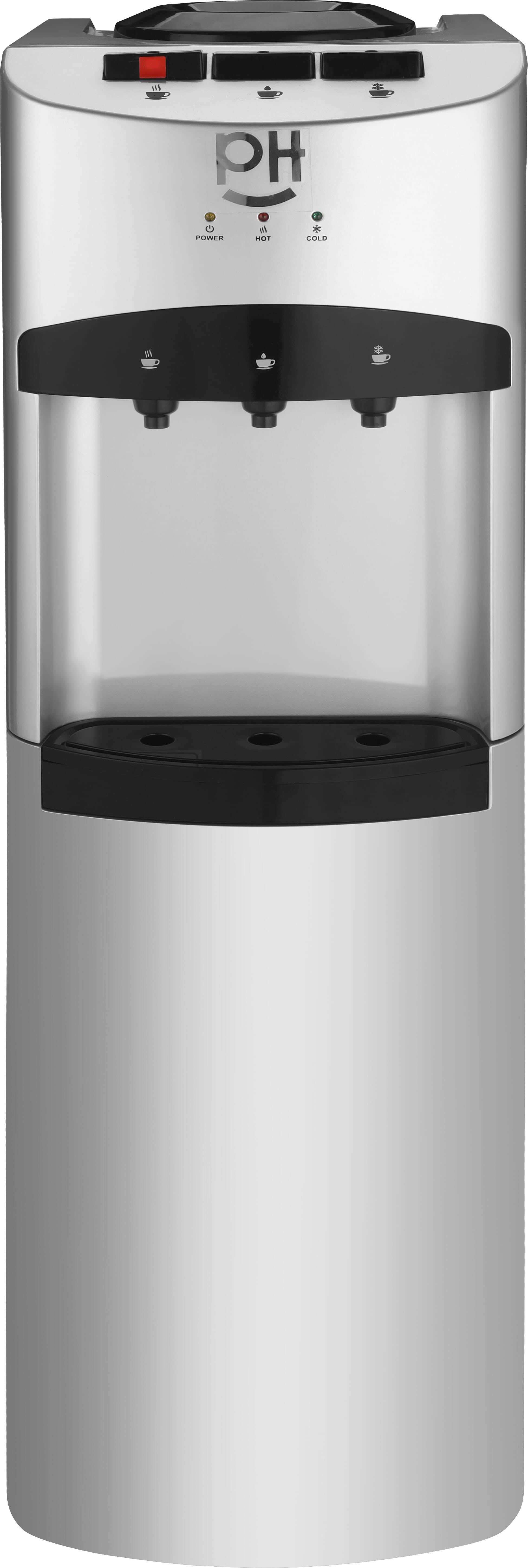 PH Water Dispenser, 3 Taps, with Cabinet - Silver Black