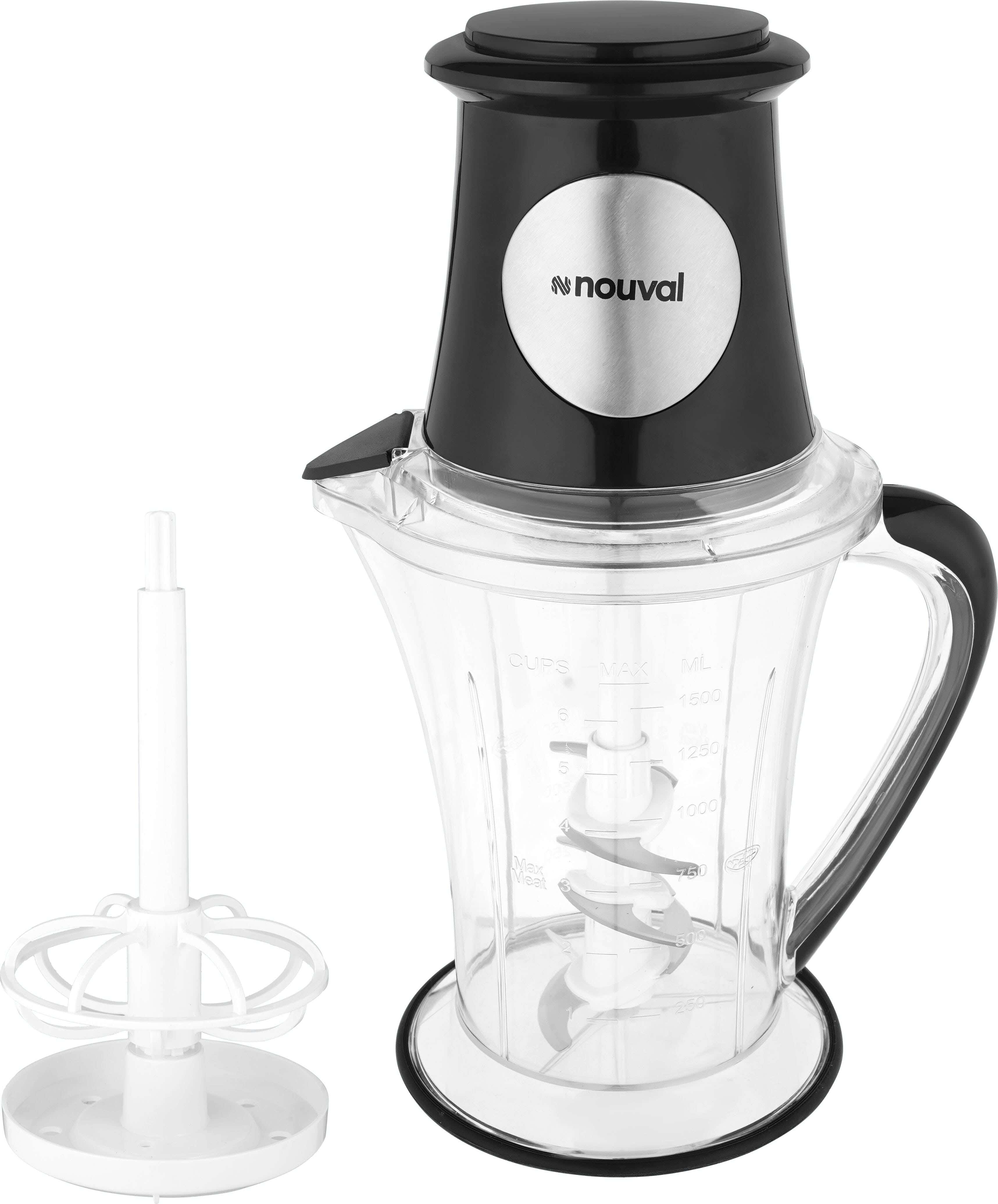Nouval Electric Meat Grinder, 500 Watts, 1.5 Liters - Black