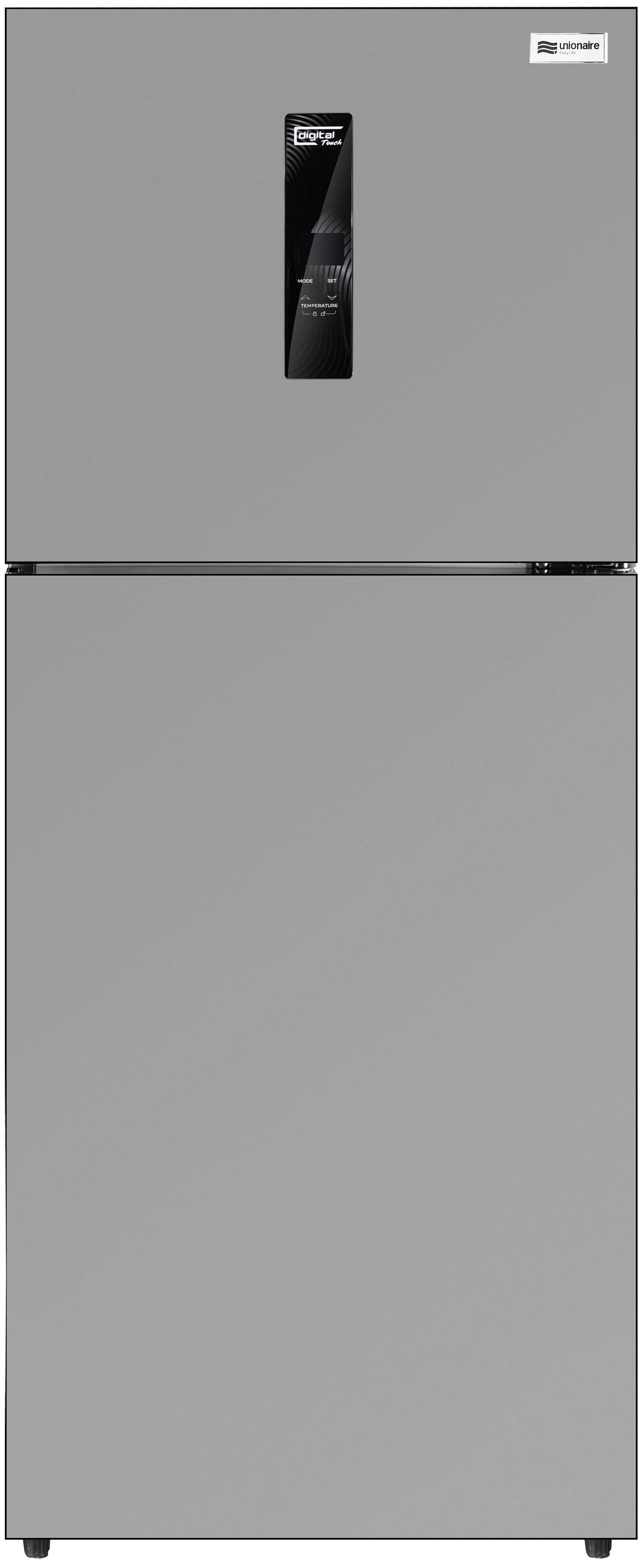 Unionaire URN-420LVLSA-DTSR No Frost Refrigerator, 2 Doors, 350 Liters, Digital Touch Screen - Silver