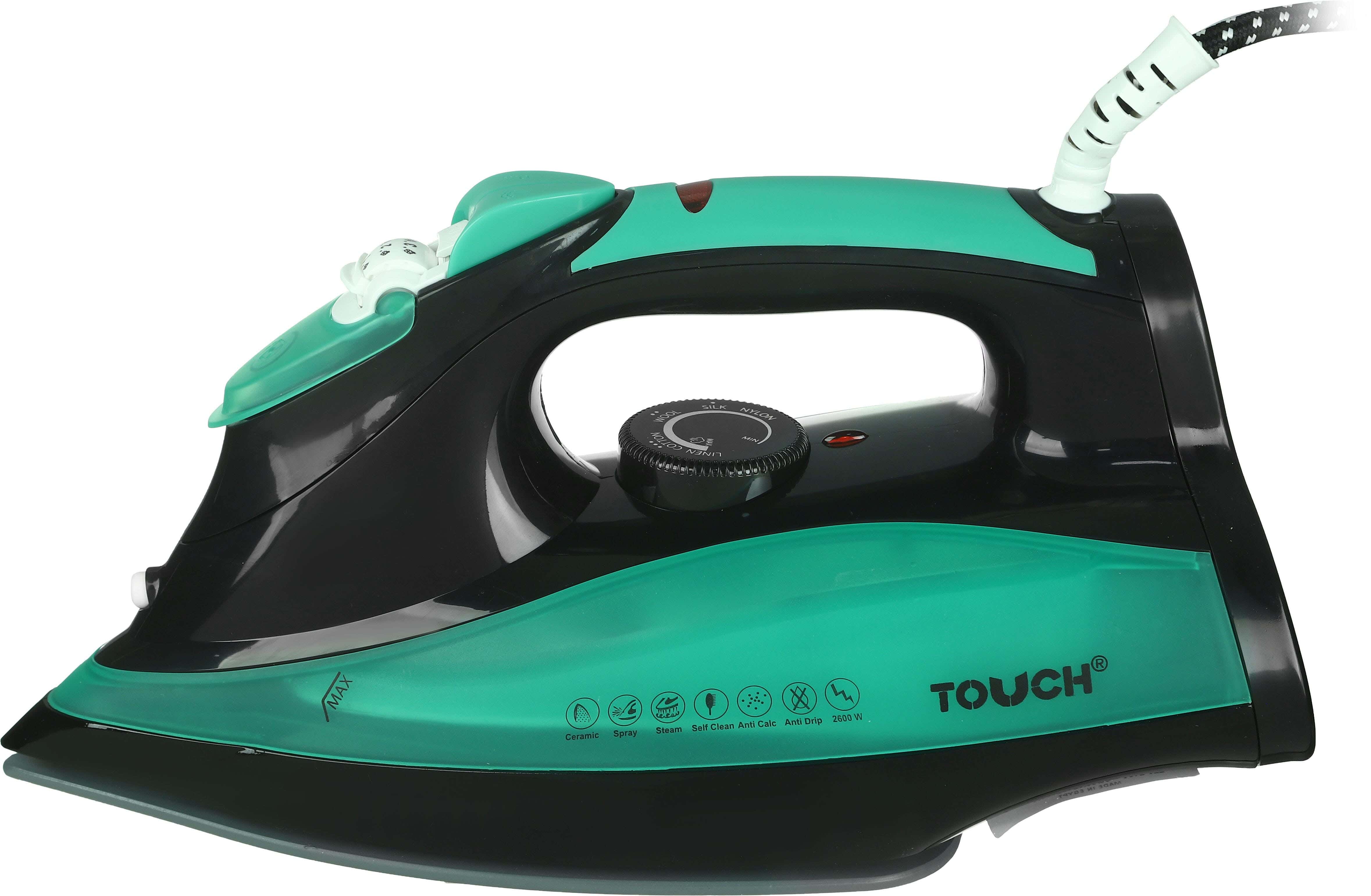 Touch 40445 Grand Max Steam Iron, 2600 Watt - Black Turquoise