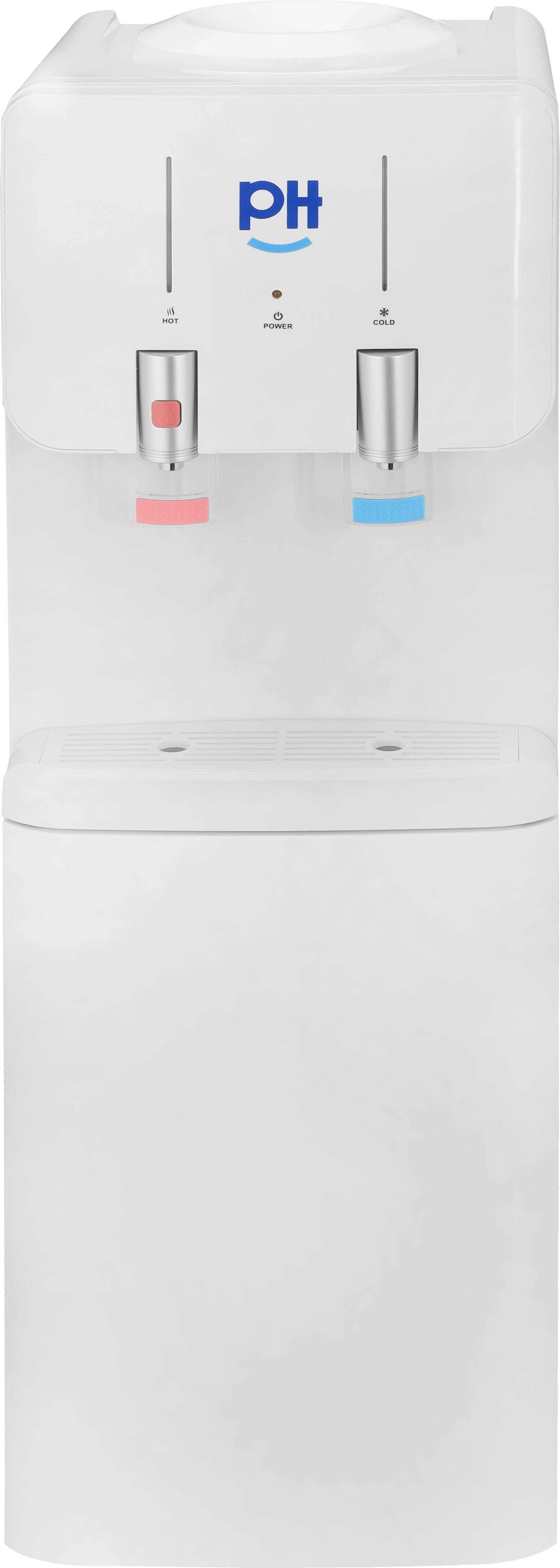 PH Water Dispenser, 2 Taps, with Refrigerator - White